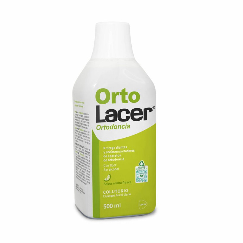 Mundspülung Lacer Ortolacer Kieferorthopädische Versorgung Neongrün 500 ml