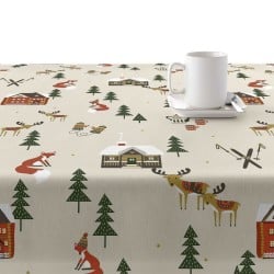 Fleckenabweisende geharzte Tischdecke Belum Merry Christmas Bunt 300 x 150 cm