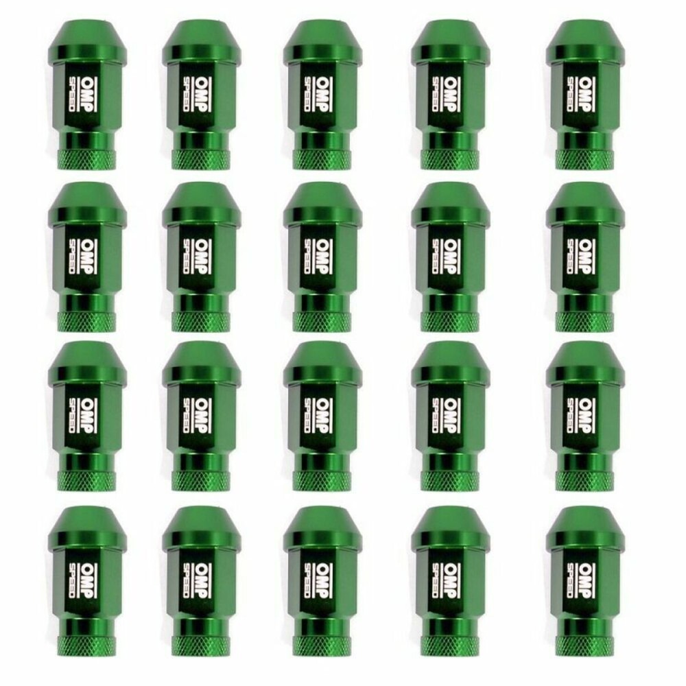 Set Nuts OMP 7075 Green 20 uds M14 x 1,25