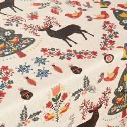 Stain-proof resined tablecloth Belum Merry Christmas Multicolour 150 x 150 cm