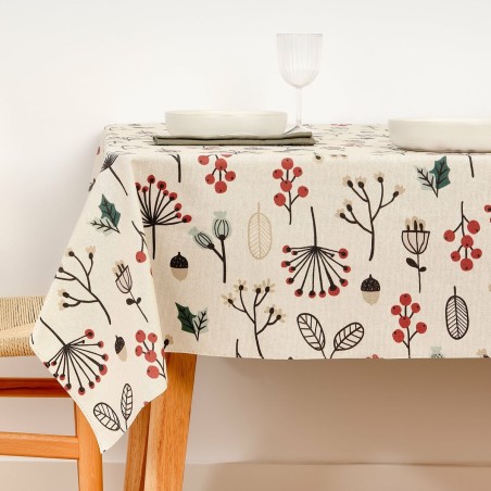 Stain-proof resined tablecloth Belum Merry Christmas Multicolour 100 x 150 cm