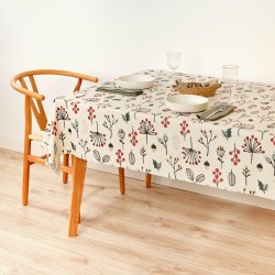 Stain-proof resined tablecloth Belum Merry Christmas Multicolour 150 x 150 cm