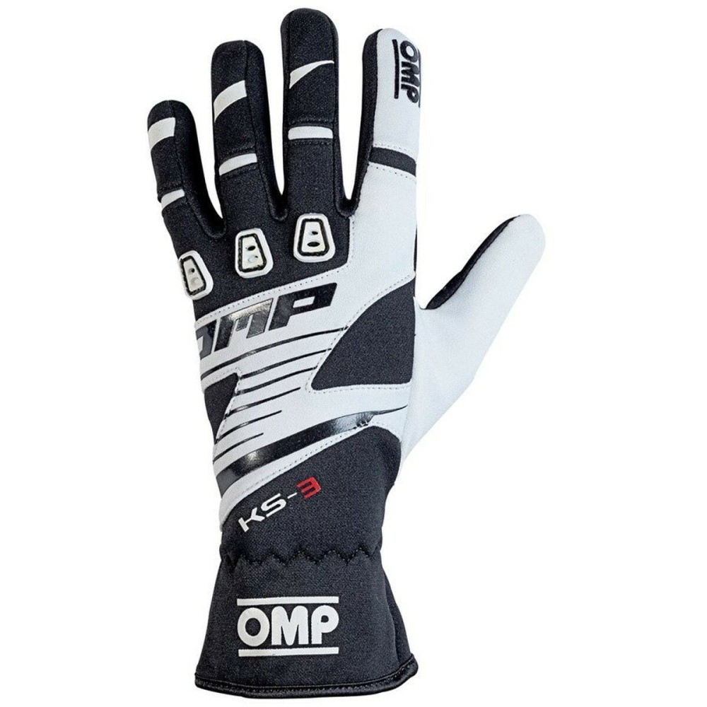 Karting Handschuhe OMP KS-3 Weiß/Schwarz Schwarz/Weiß S