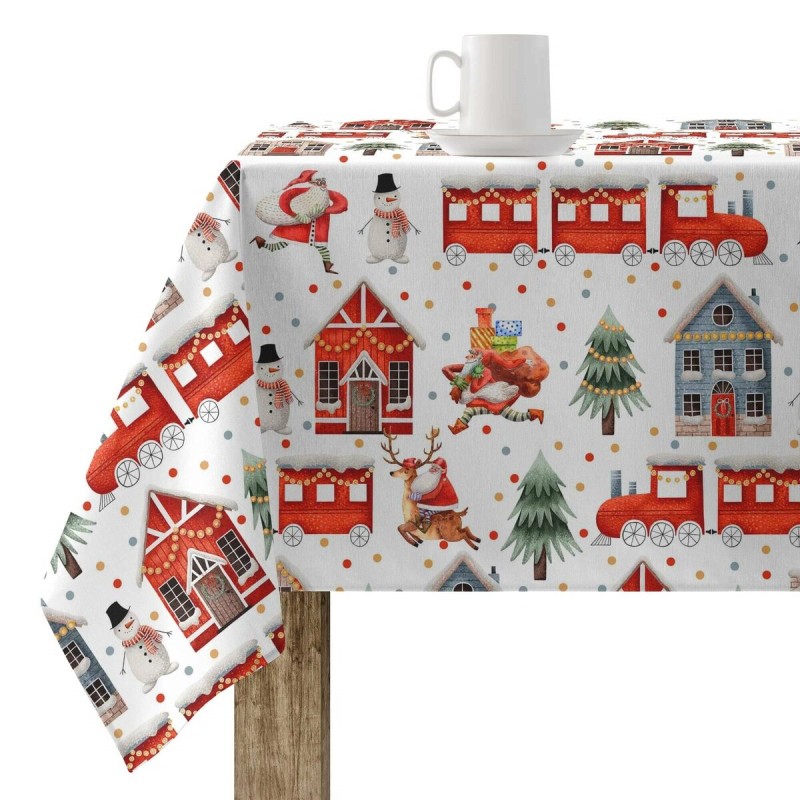 Fleckenabweisende geharzte Tischdecke Belum Merry Christmas Bunt 150 x 150 cm