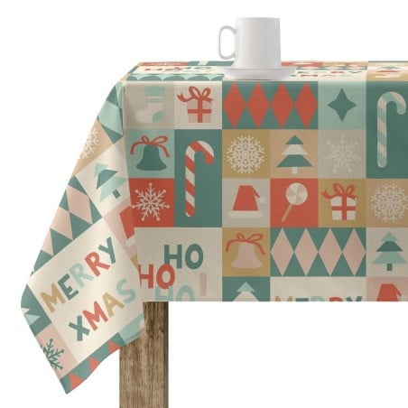 Fleckenabweisende geharzte Tischdecke Belum Merry Christmas Bunt 300 x 150 cm