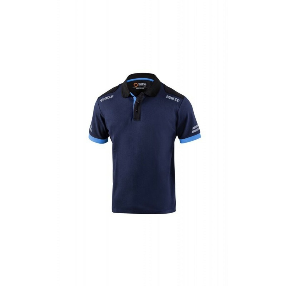 Men’s Short Sleeve Polo Shirt Sparco Sparco Tech Blue Navy Blue XS