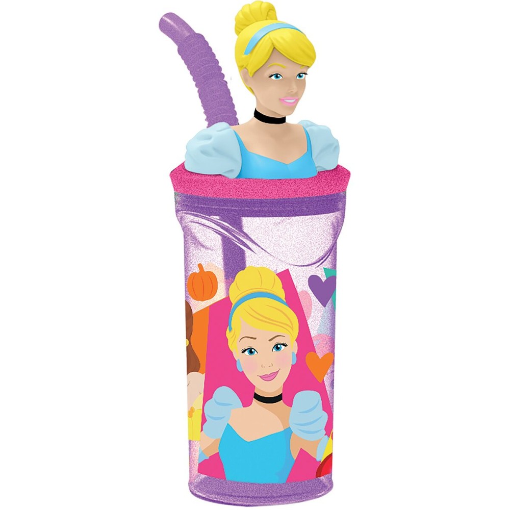 Becher mit Strohhalm Disney Princess CZ11334 3D Rosa