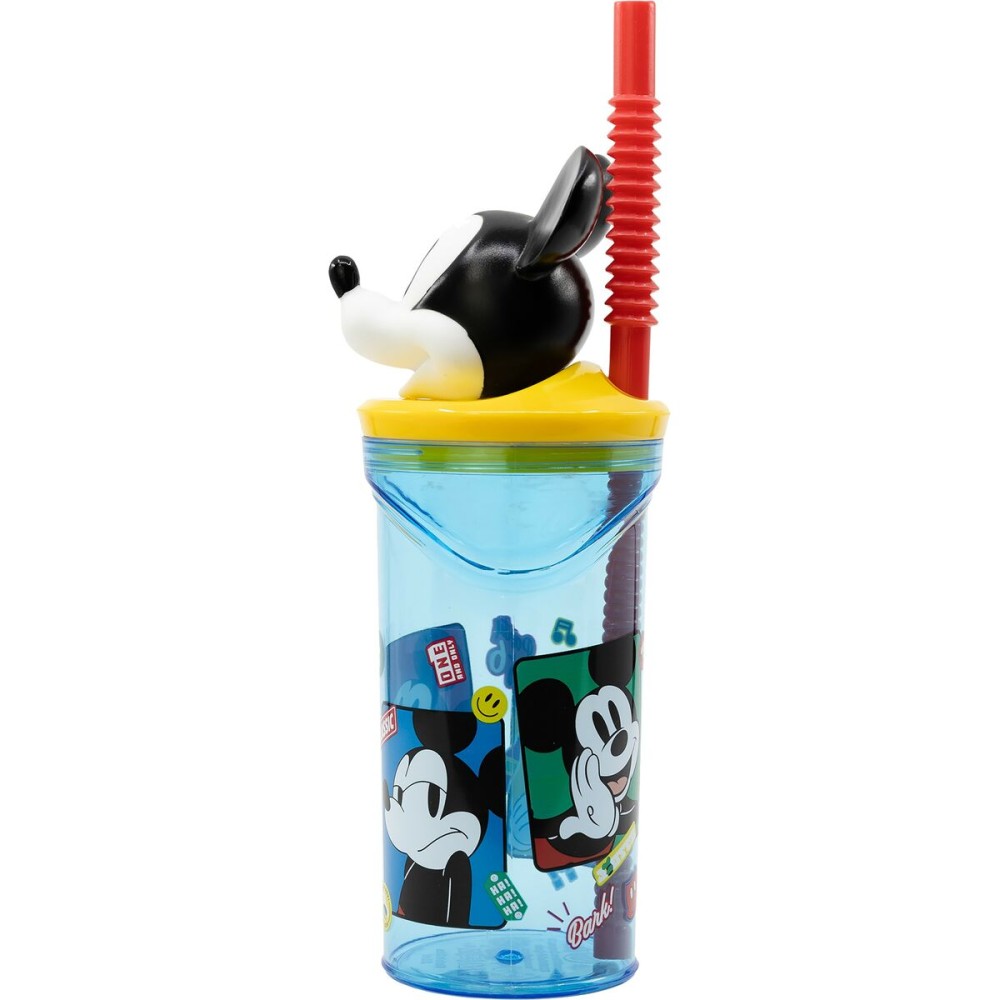 Cup with Straw Mickey Mouse CZ11336 3D Blue