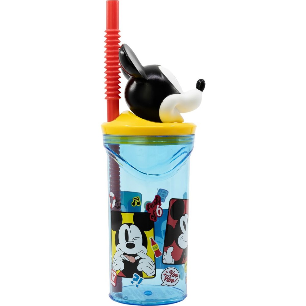 Cup with Straw Mickey Mouse CZ11336 3D Blue