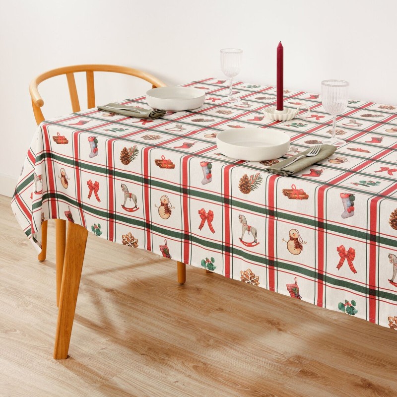 Stain-proof resined tablecloth Belum Scottish Christmas Multicolour 100 x 150 cm