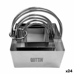 Ensemble de moules à pâtisserie Quttin Acier inoxydable Argenté Carré 3 Pièces (24 Unités)