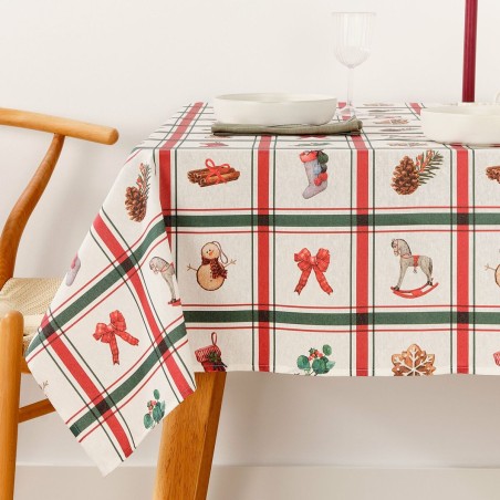 Fleckenabweisende geharzte Tischdecke Belum Scottish Christmas Bunt 250 x 150 cm