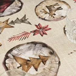 Stain-proof resined tablecloth Belum Wooden Christmas Multicolour 150 x 150 cm