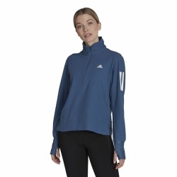 Tee-shirt Manches Longues Femme Adidas Own the Run 1/2 Zip Indigo