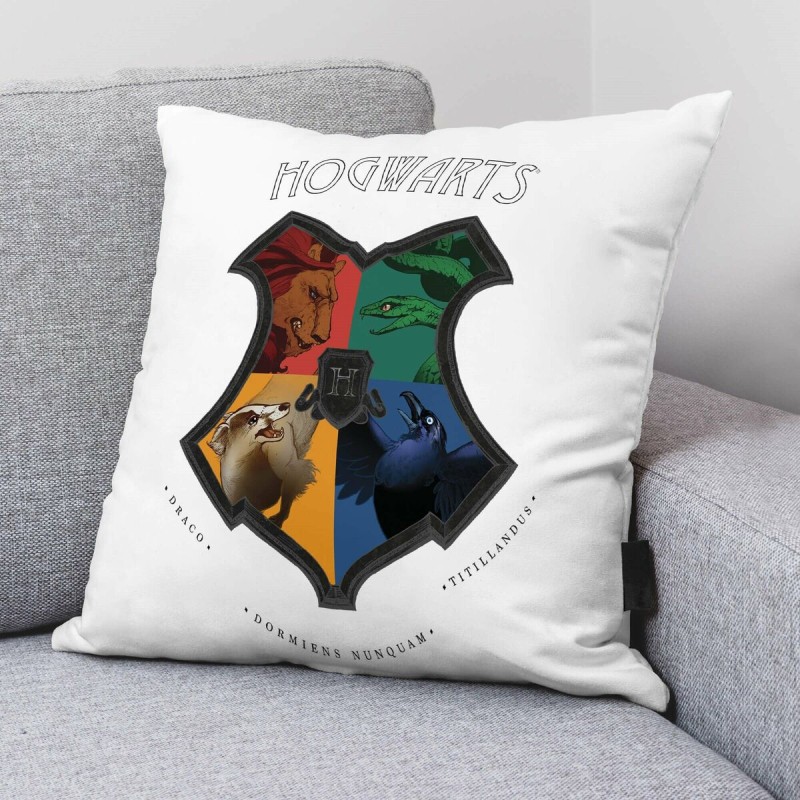 Cushion cover Harry Potter Shields White Multicolour 45 x 45 cm