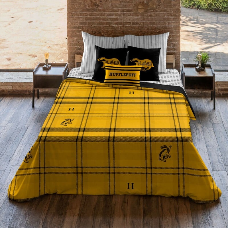 Housse de Couette Harry Potter Hufflepuff Jaune Multicouleur 175 Fils 240 x 220 cm Gran lit 2 persones