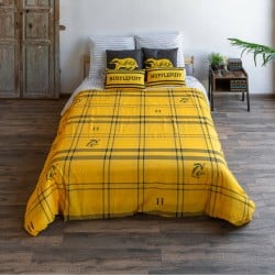 Housse de Couette Harry Potter Hufflepuff Jaune Multicouleur 175 Fils 240 x 220 cm Gran lit 2 persones