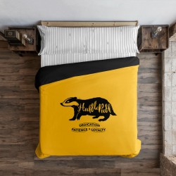 Housse de Couette Harry Potter Hufflepuff Values Jaune Multicouleur 175 Fils 220 x 220 cm Lit 2 persones