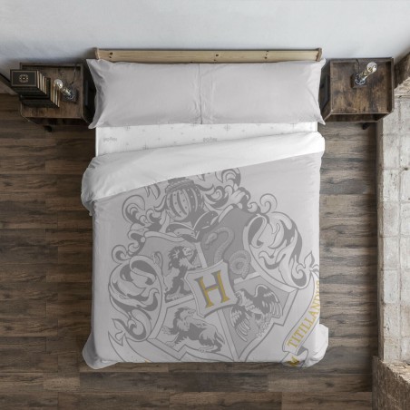 Housse de Couette Harry Potter Hogwarts Gris Multicouleur 175 Fils 140 x 200 cm Lit 1 persone