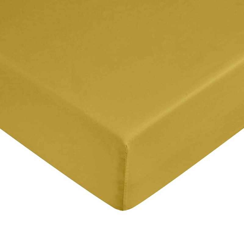 Fitted bottom sheet Decolores Liso Mustard Double