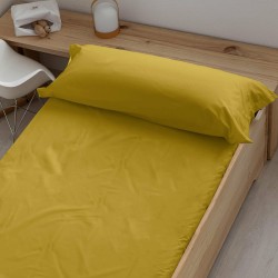 Fitted bottom sheet Decolores Liso Mustard King size