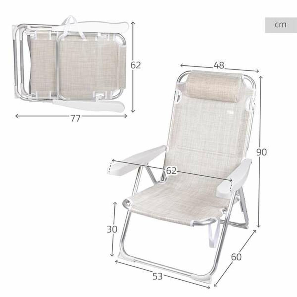 Chaise de Plage Aktive 48 x 60 x 90 cm