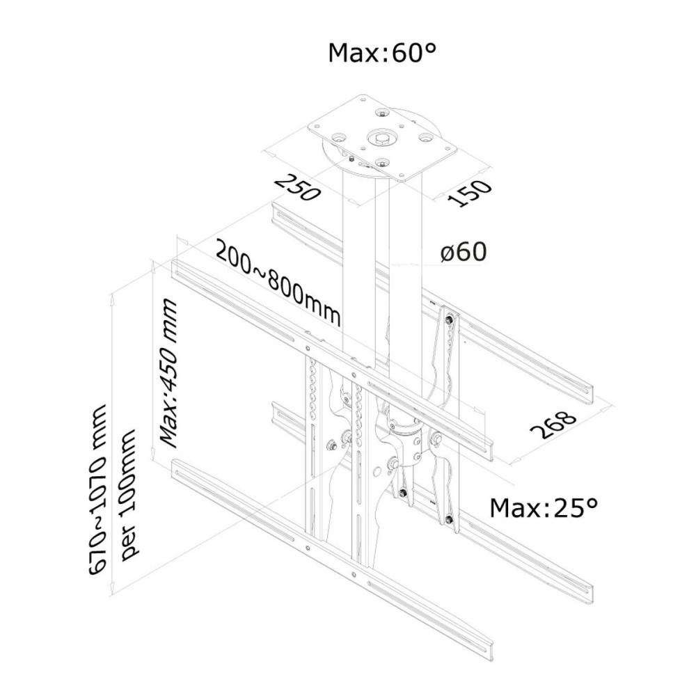 Support de TV Neomounts PLASMA-C100D 75" 37" 50 kg