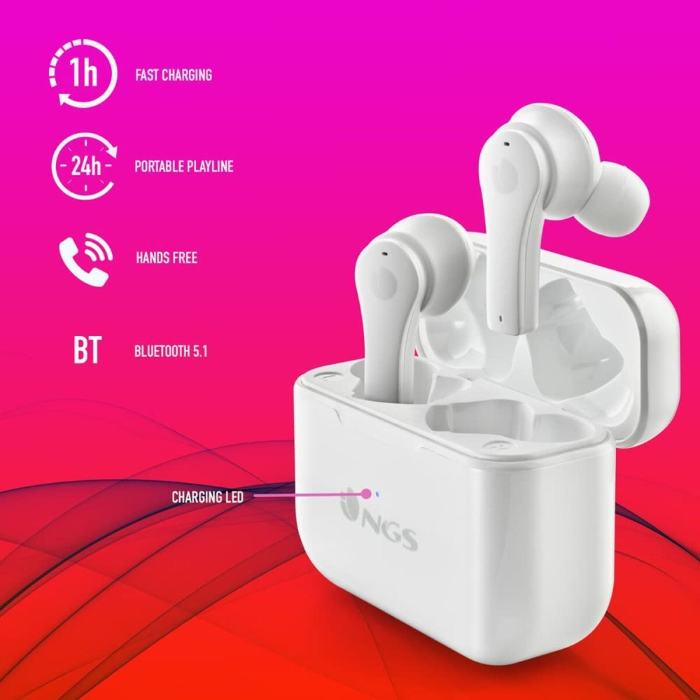 Bluetooth-Kopfhörer NGS ARTICABLOOMWHITE Weiß Schwarz