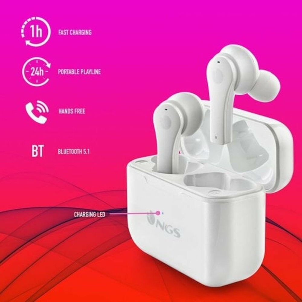 Bluetooth-Kopfhörer NGS ARTICABLOOMWHITE Weiß Schwarz