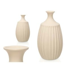 Vase Beige aus Keramik 27 x 48 x 27 cm