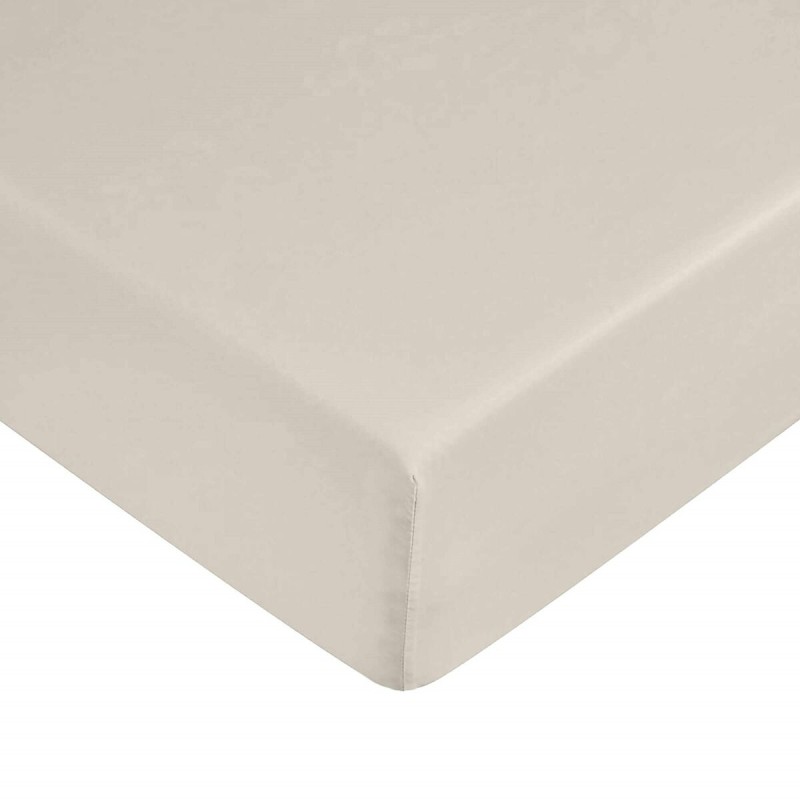 Fitted bottom sheet Decolores Liso Beige Double Smooth