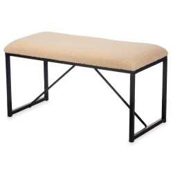 Banc Beige Métal Tissu 81 x 42 x 38 cm