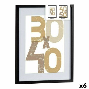 Bilderrahmen für die Wand Schwarz Kunststoff Holz MDF 42,5 x 2,5 x 52,5 cm (6 Stück)