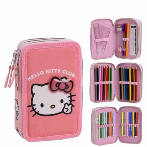 Pencil Case Hello Kitty Pink 12,5 x 6,5 x 19,5 cm