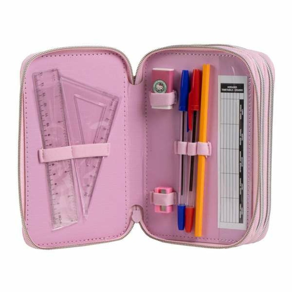 Pencil Case Hello Kitty Pink 12,5 x 6,5 x 19,5 cm