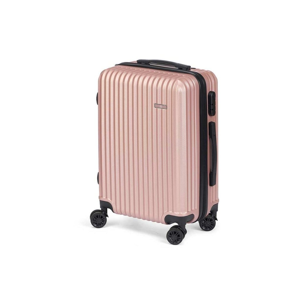 Valise cabine HT-017-R Rose 55 x 35 x 20 cm Rayures