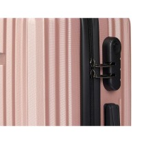 Valise cabine HT-017-R Rose 55 x 35 x 20 cm Rayures