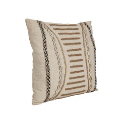 Kissen Romimex Beige Creme Baumwolle Muscheln 45 x 8 x 45 cm Stickerei