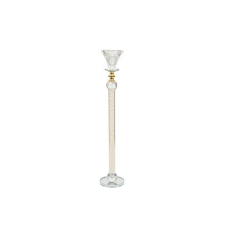 Candleholder Romimex Transparent Glass 6 x 38 x 6 cm