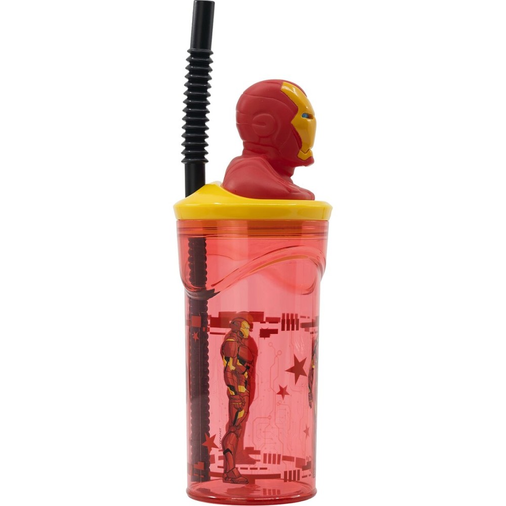 Cup with Straw The Avengers Iron Man Red 3D