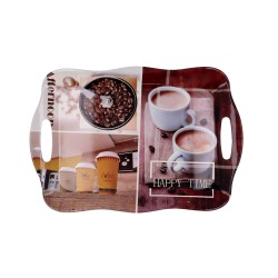 Breakfast tray Quid Habitat Multicolour Plastic 34 x 25 x 2 cm With handles Coffee (12 Units)