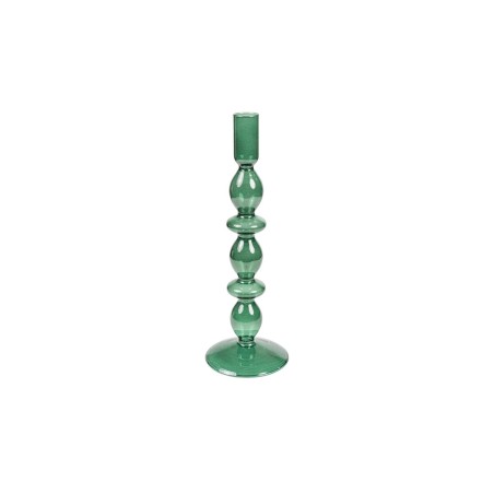 Candleholder Romimex Green Glass 9 x 27 x 9 cm