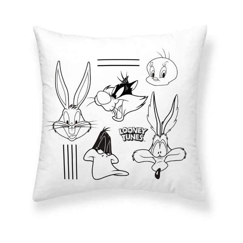 Cushion cover Looney Tunes Looney B&w B White Multicolour 45 x 45 cm