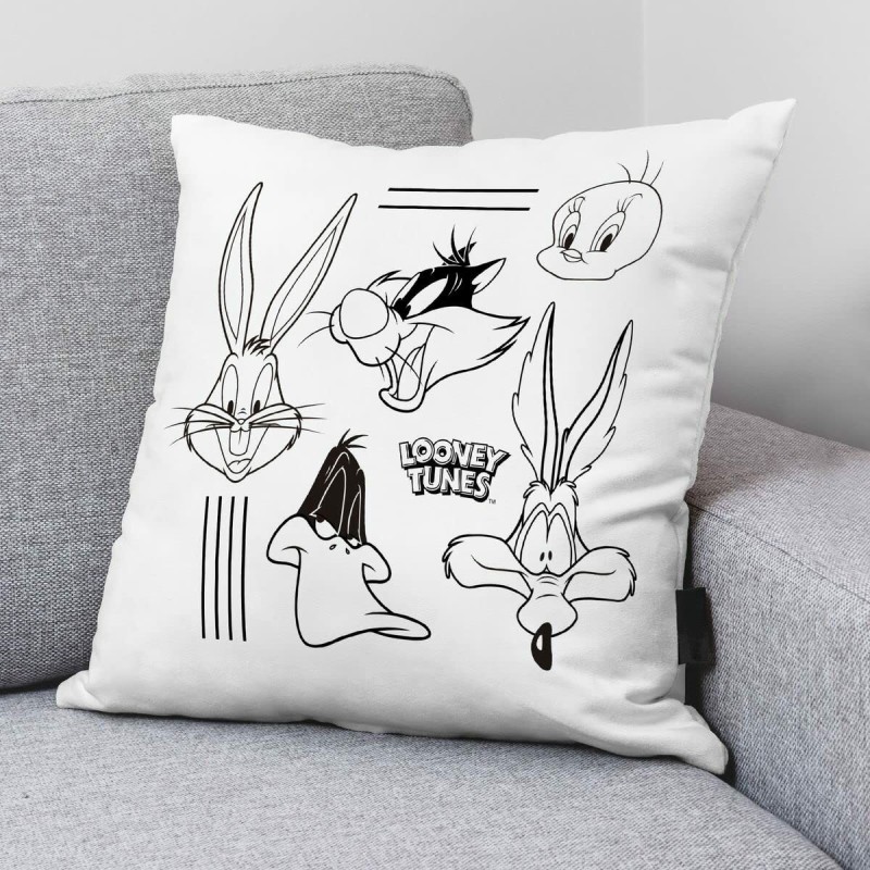 Cushion cover Looney Tunes Looney B&w B White Multicolour 45 x 45 cm