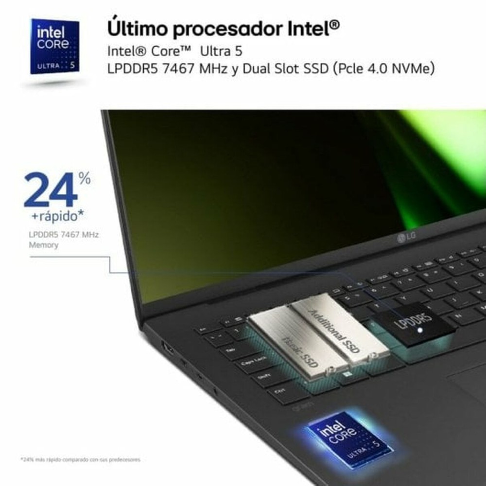 Ordinateur Portable LG 16ZD90S-G.AX75B 16" Intel Core Ultra 7 155H 16 GB RAM 512 GB SSD