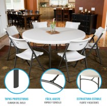 Beistelltisch Lifetime Creme 152 x 74 x 152 cm Stahl Kunststoff