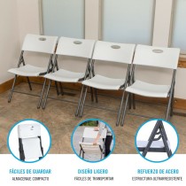 Folding Chair Lifetime 4 Units 50 x 82,5 x 58 cm