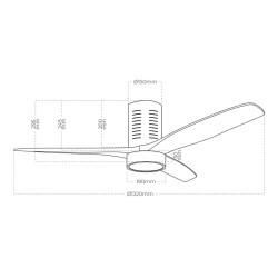 Ceiling Fan with Light EDM 33825 Kara 30 W 2190 Lm Multicolour