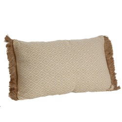 Kissen Romimex Beige Mit Fransen 30 x 10 x 50 cm