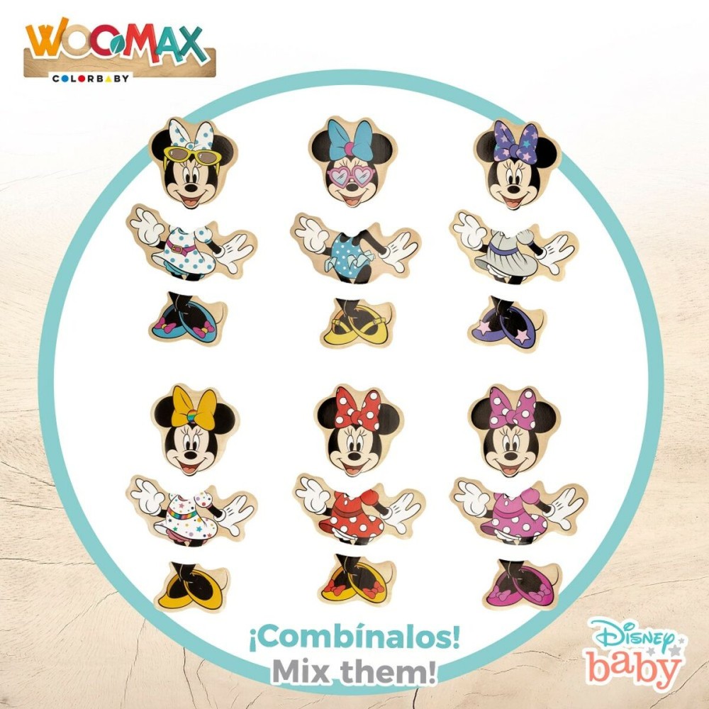 Puzzle enfant en bois Disney + 2 Ans 19 Pièces (12 Unités)